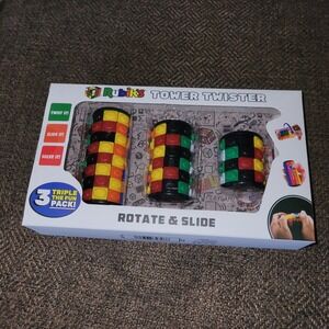 Rubiks Tower Twister Rotate & Slide 3 Triple the Fun Pack w/ Package !!!